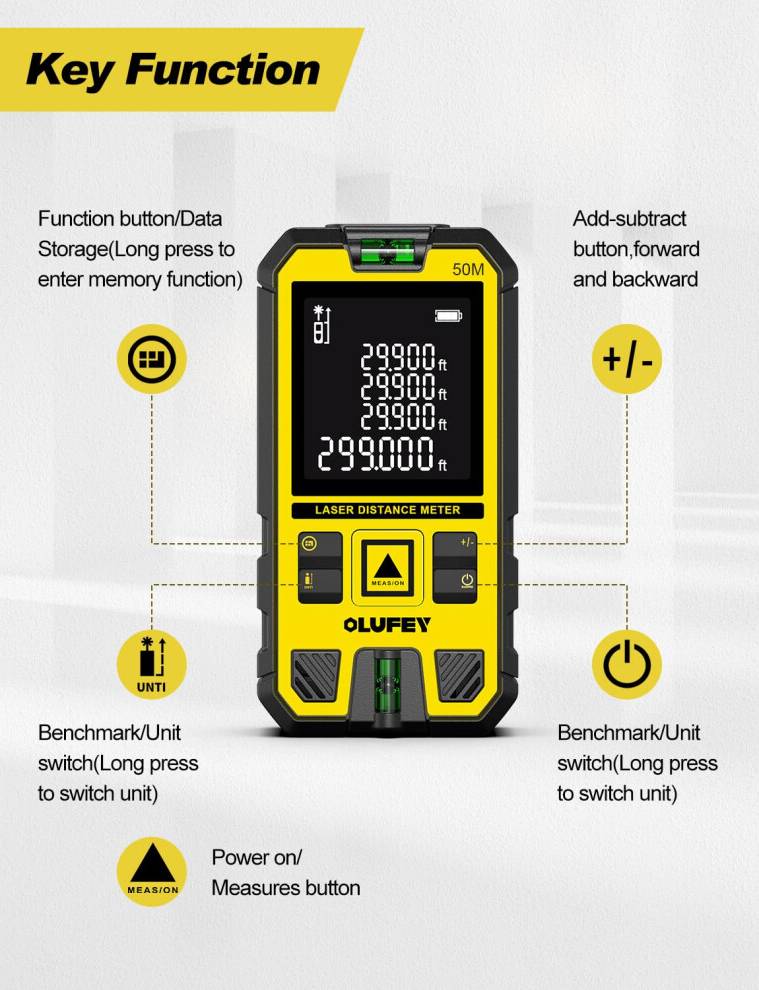 Laser Measure 50M Distance Meter Device