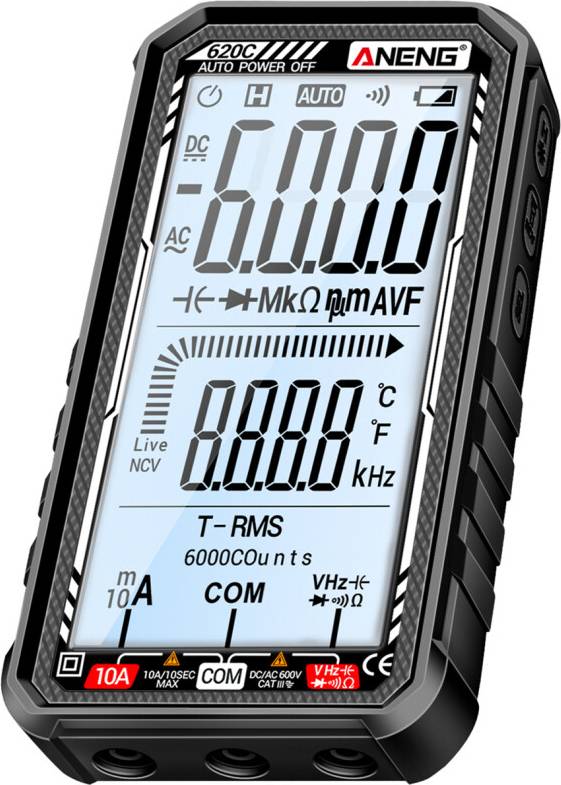 Digital Multimeter 6000 Count Transistor Tester