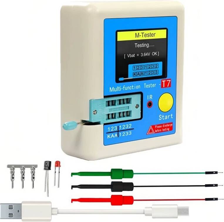 TC1 TFT LCD Display Multi-Meter Transistor Tester