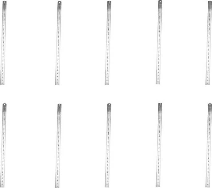 10X Stainless Steel Double Side Measuring Straight Ruler 60cm 24 Inch Angle Measurer