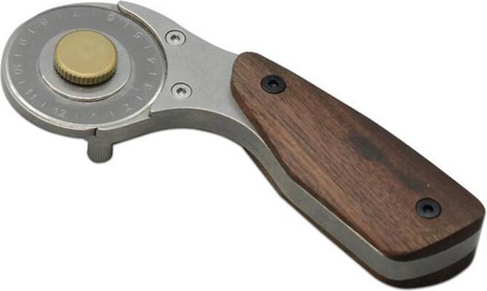 Rotary Cutter Leather Crafting Retractable Blade Walnut Handle