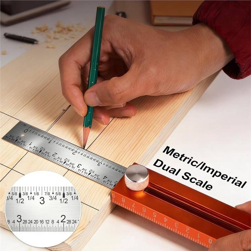 Adjustable Woodworking Level Marking Ruler Angle Measurer