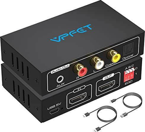 Hdmi audio extractor VEDINDUST HDMI Audio Extractor 4K Konverter SPDIF Toslink L R