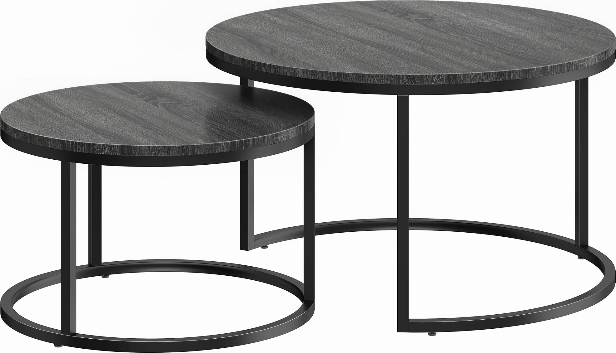 Homcom Set of Two Wood Effect Stacking Tables Nesting Table 2pcs