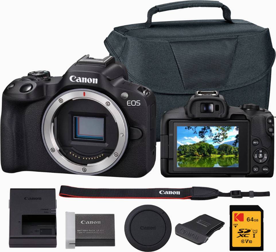 Canon r50 bundle Canon EOS R50 Mirrorless Camera with Cropping Guide Firmware Bundle