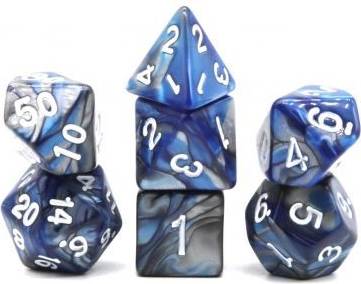 Dice4friends Dice Set Confetti Racing Blue