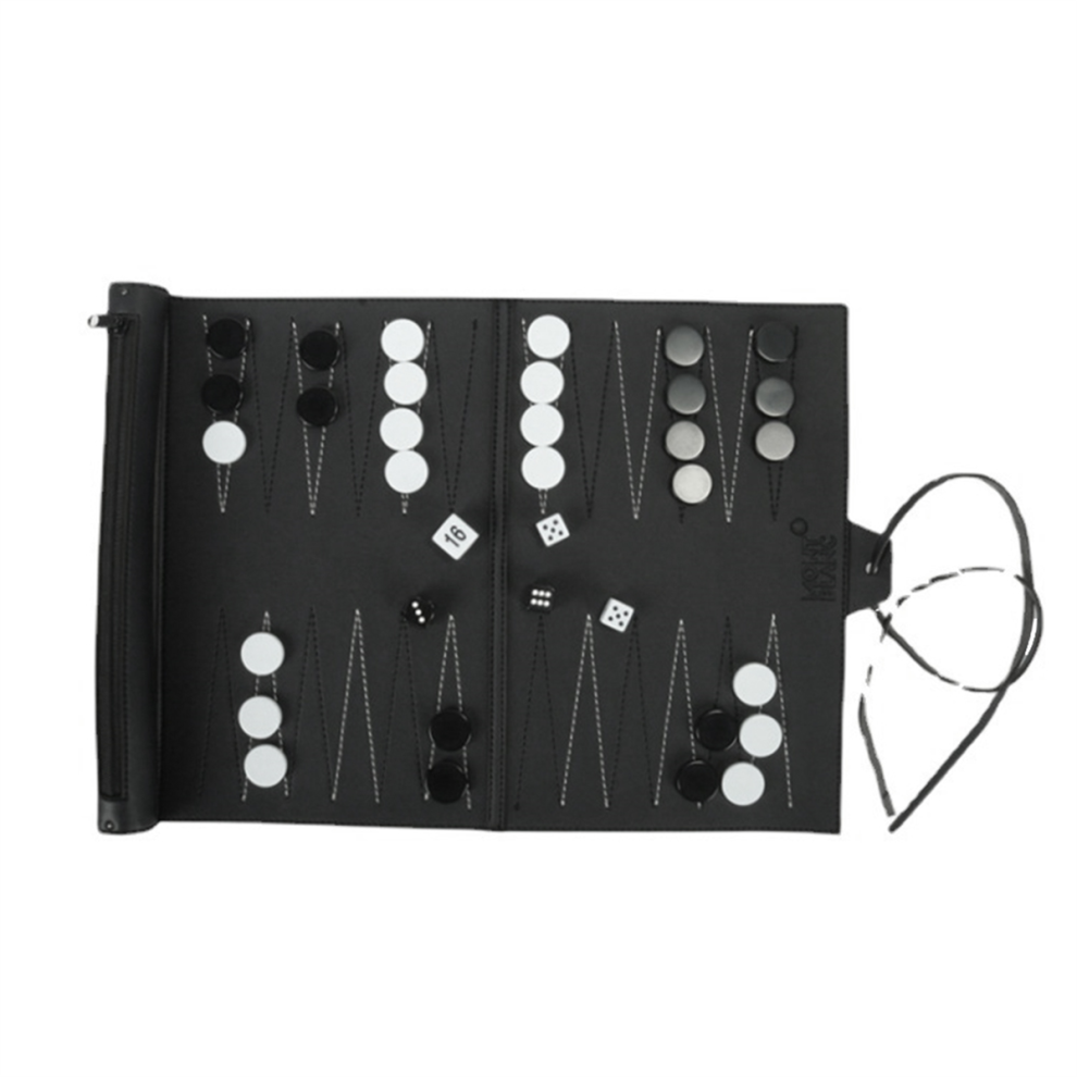 Roll Up Backgammon Portable Travel Board Game Set