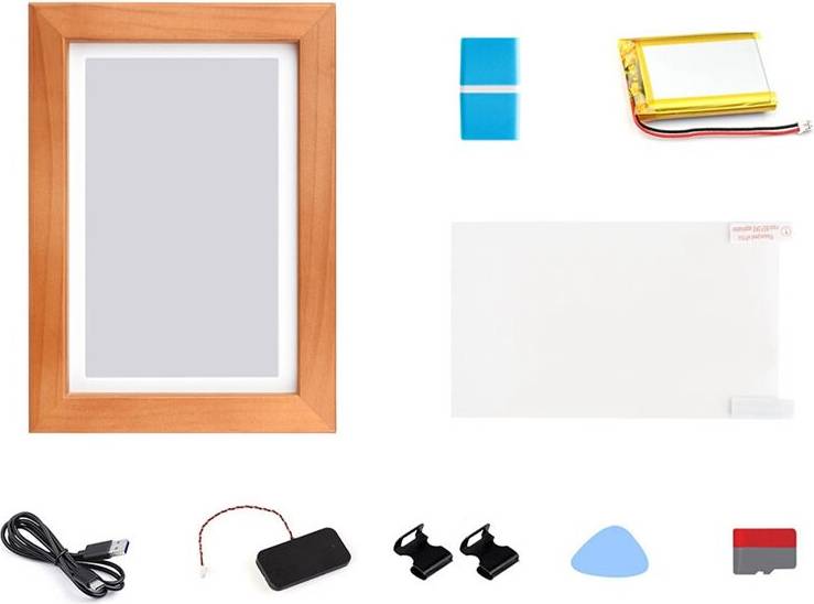 Zandona 7.3 Inch Color E-Ink Display Solid Wood Frame