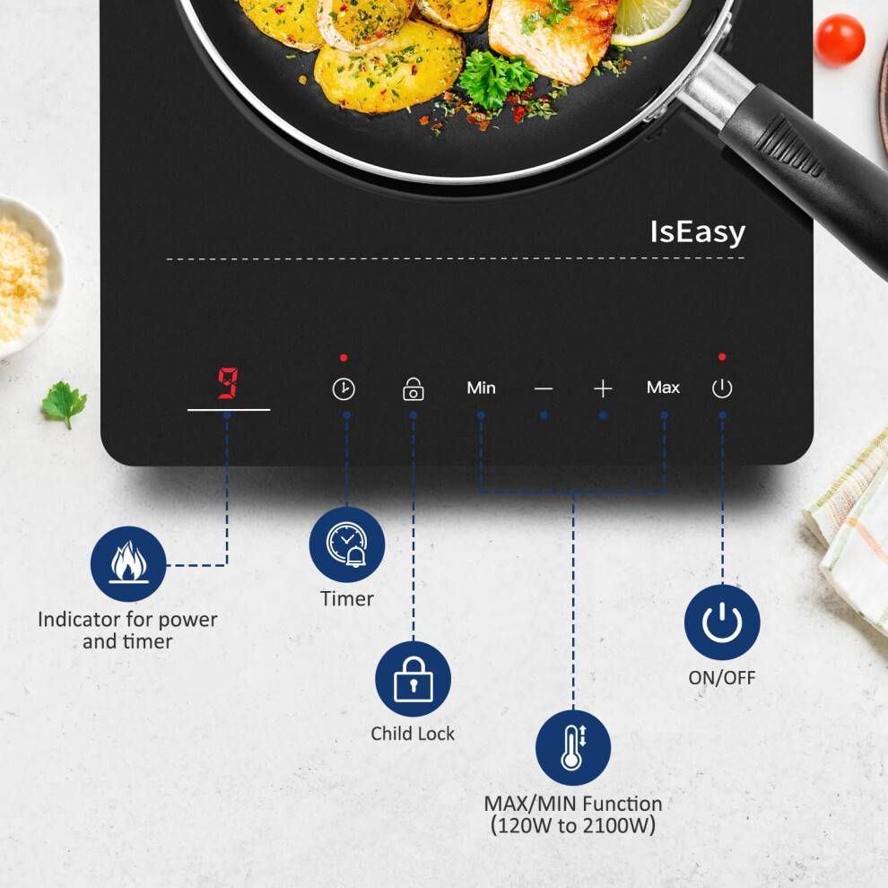 Freestanding induction cooker IsEasy Single Induction Cooker 2100W