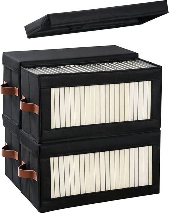 4 Packs DVD Storage Box with Visible Window