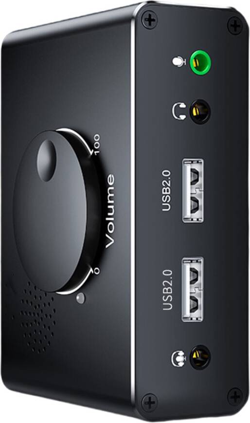 External USB Sound Card Volume Control 3.5mm Jacks