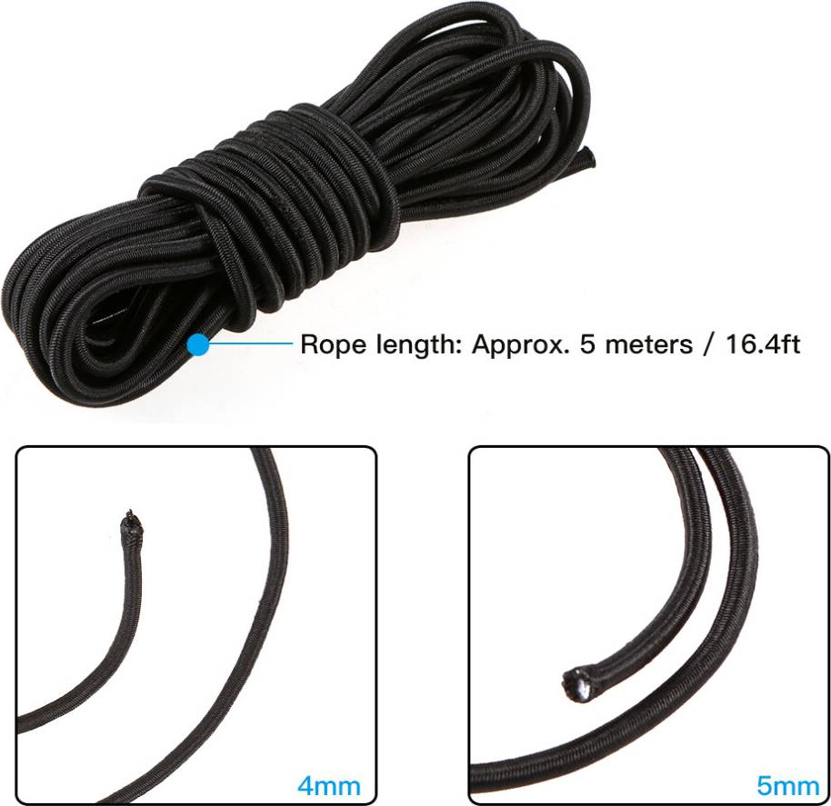 Kayak Boat Elastic Bungee Cord Rope 5 Meters