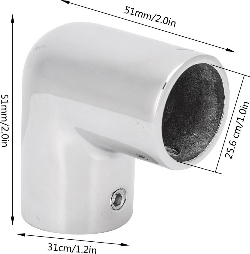 Stainless Steel 90 Elbow Boat Rod Rails