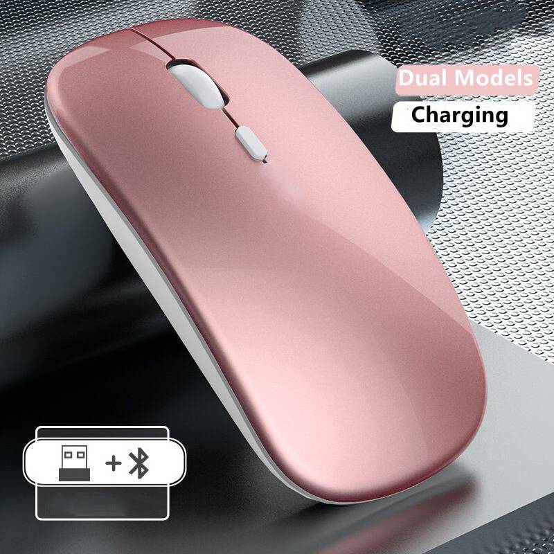 Wireless Mouse Rechargeable Dual Modes Bluetooth
