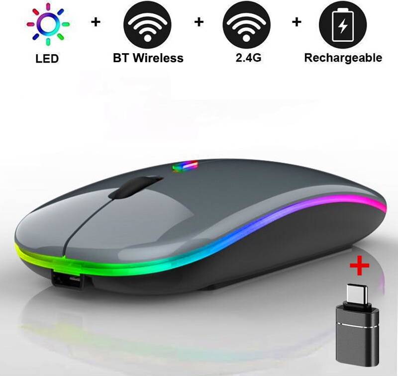 LED Wireless Bluetooth Mouse Rechargeable