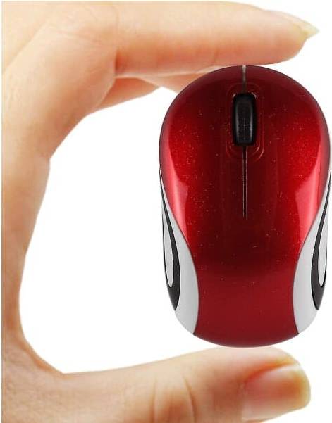 Wireless Optical Mouse with USB Receiver Red