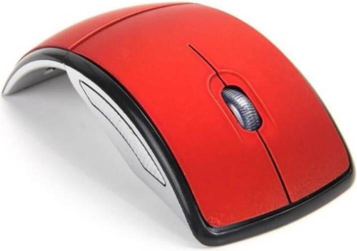 Wireless Mouse 2.4GHz Foldable Arc Optical Red
