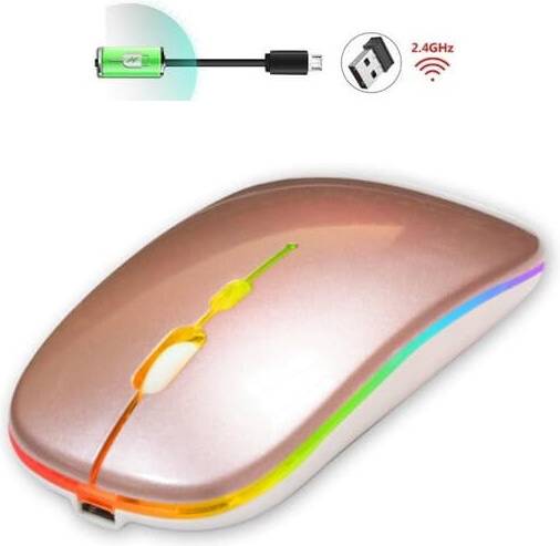 Optical Wireless RGB Mouse Rose Gold