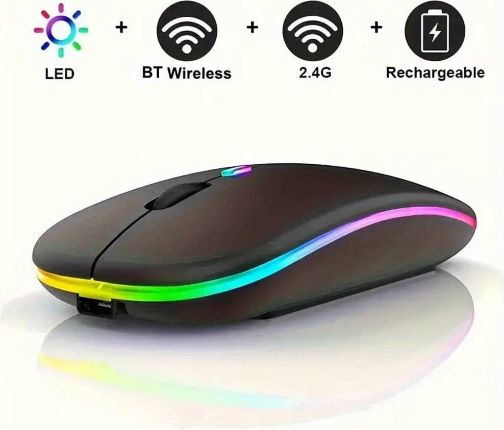 LED Wireless Mouse Bluetooth 2.4GHz Dual-Mode Slim