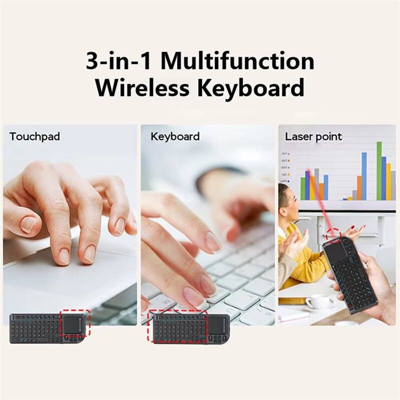 Wireless Red Laser Touch Mouse Keyboard