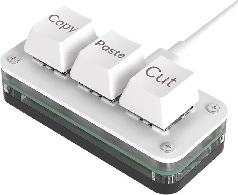 3 Keys Macro Programming Keyboard White Type A