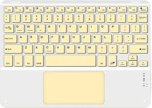 10 Inches Touchpad Keyboard Compatible with Windows IPadOS Android IOS English Yellow