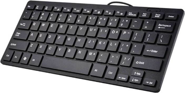 Compact Wired USB Keyboard Black