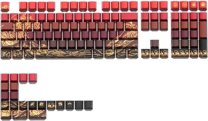 60 keyboard red Ukiyo-E Gradient PBT Keycap Red