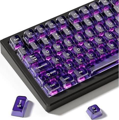 Purple Transparent Keycaps Set 115 pcs