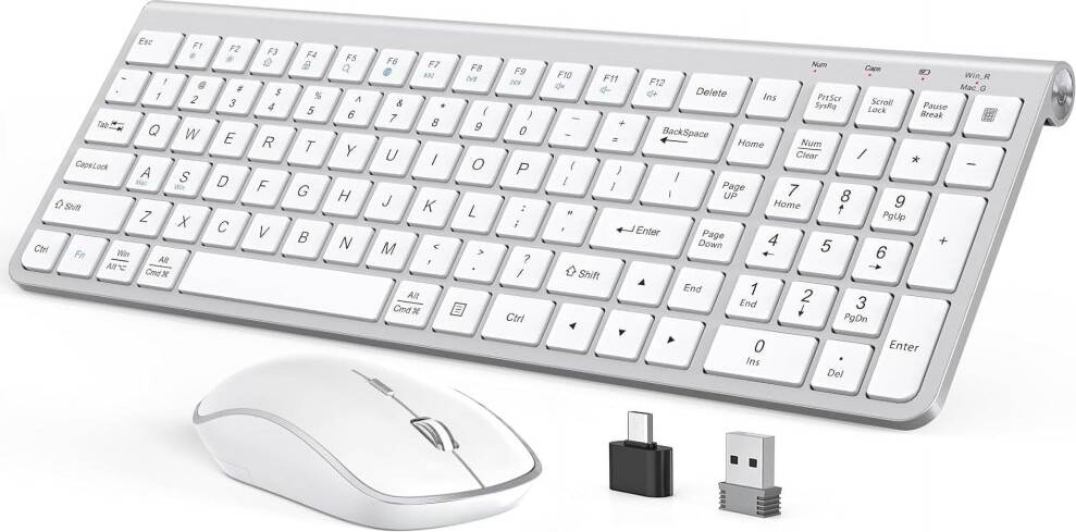 Keyboard with Number Keypad Adjustable DPI White