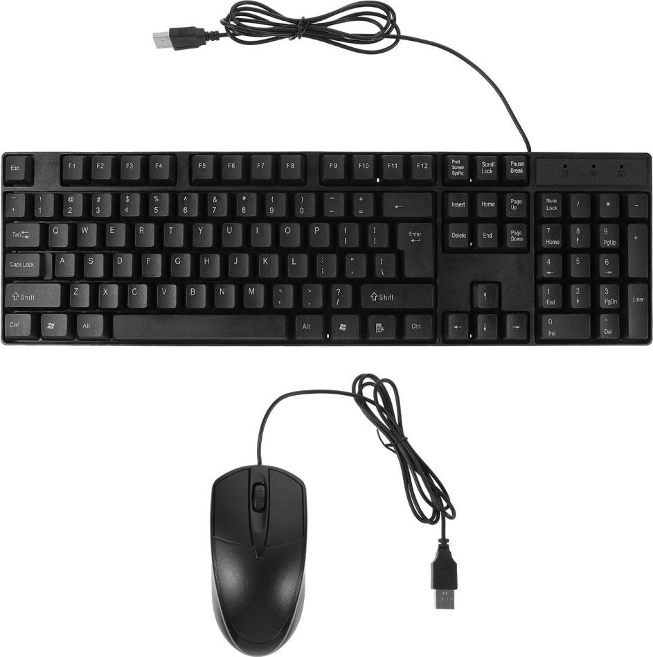 Wired Keyboard and Mouse Set USB English Layout