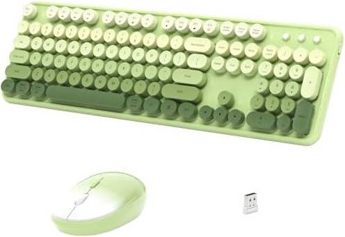 Wireless Keyboard and Mouse Set Green Gradient