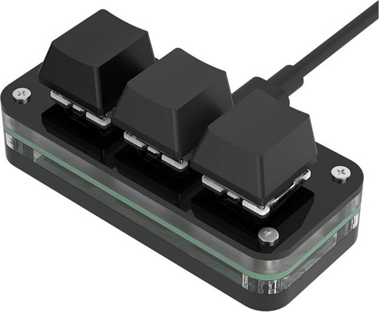 3 Keys Macro Programming Keyboard Black Type B