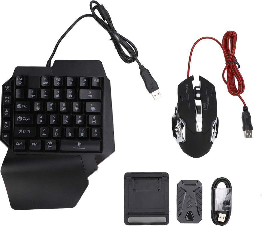 One Hand RGB Gaming Keyboard Mouse Combo