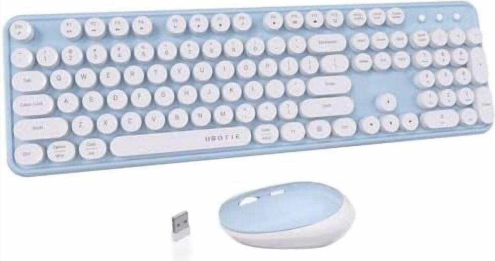 Wireless Keyboard Mouse Combo Typewriter