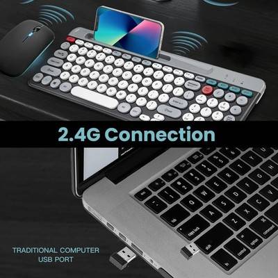 Dual Mode Wireless Bluetooth Keyboard Mouse Set
