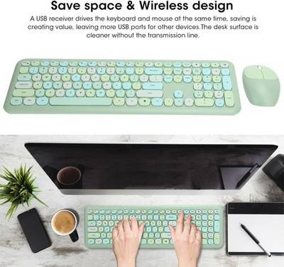 Wireless Keyboard Mouse Set Sleek Combo
