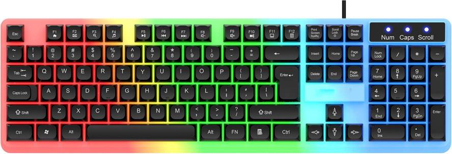 Full Size LED Backlit Gaming Keyboard 104 Keys