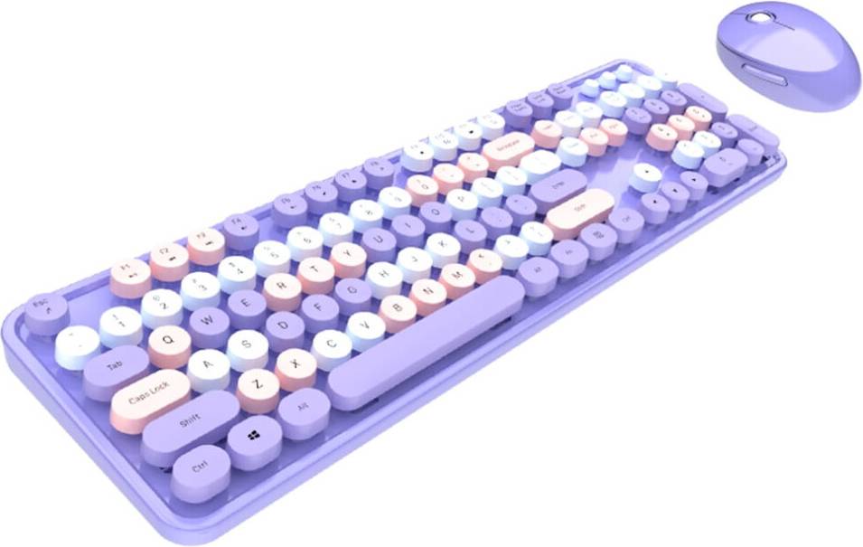 Purple Wireless Keyboard Set 2.4G