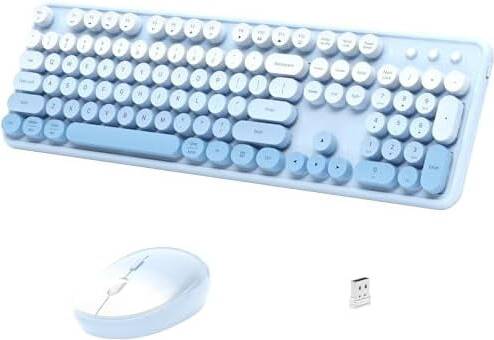 Wireless Keyboard and Mouse Set Blue Gradient