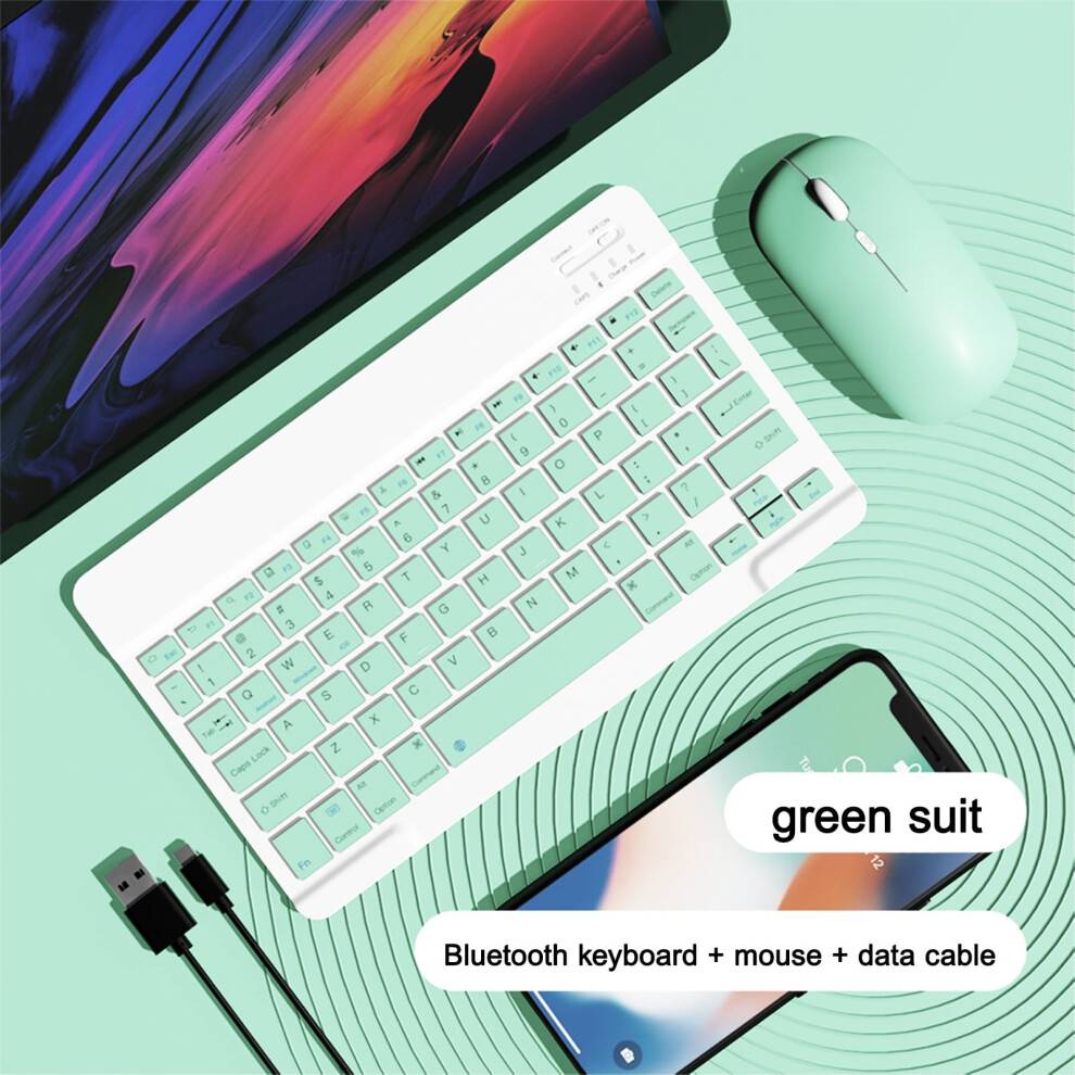 Wireless Bluetooth Mini Keyboard Mouse Green