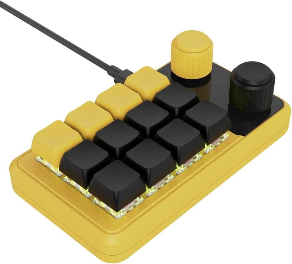 One-Handed Macro Keyboard RGB Backlit 12-Key