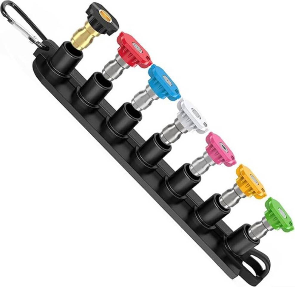 Complete 7 Nozzle Set With Storage Rack