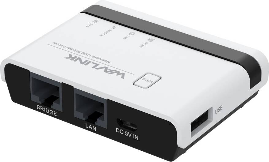 USB Wireless Print Server with LAN Bridge