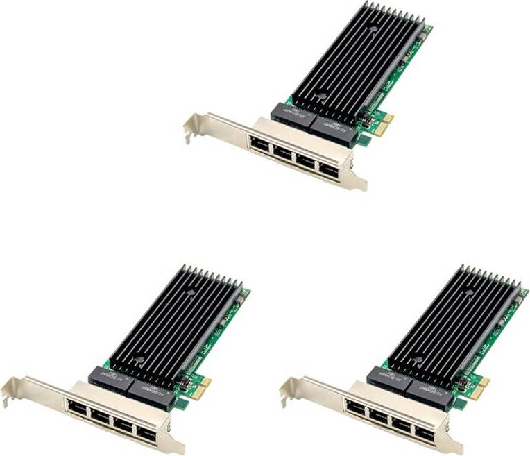 3X PCI-E 4 Port RJ45 Server Network Card