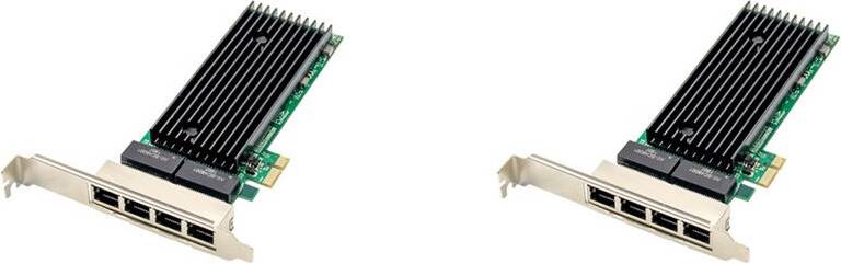 Typecat 2X PCI-E 4 Port RJ45 Server Network Card