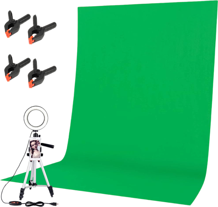 Evermart Green Screen og Ringlys Foto Video Pakke
