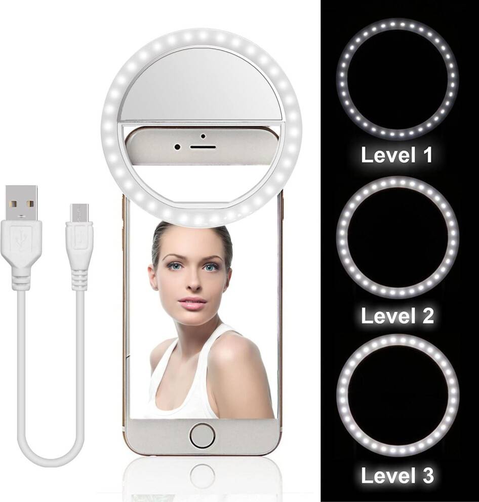 Ring Light Rechargeable 3 Brightness Levels 36 LED