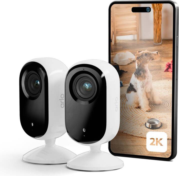 Arlo Essential 2K Indoor Pet Security Camera
