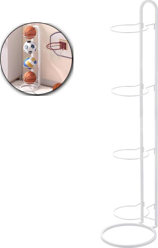 Basketball Storage Shelf Iron 4-Tier Ball Rack